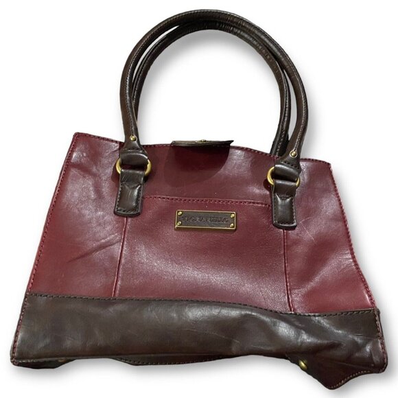 Tignanello Red Rouge Leather Handbag Purse Shoulder Bag Classic Icon Shopper - Picture 1 of 5